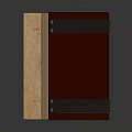 Open Wooden Book With Intricate Text And Decorative Design On Pages
