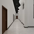 Modern Sales Office Interior With Marble Walls Front Desk Ceiling Design And Green Plants