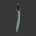 Traditional Curved Blade Knife With Leather Handle And Sheath Design