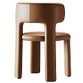 Modern Minimalist Brown Single Chair With Sleek Lines And Smooth Surface Design