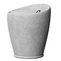 Sleek Modern Gray Fabric Sofa Stool With Curved Design And Comfortable Seat