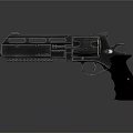 Black Revolver With Metal Barrel And Textured Grip Design Features