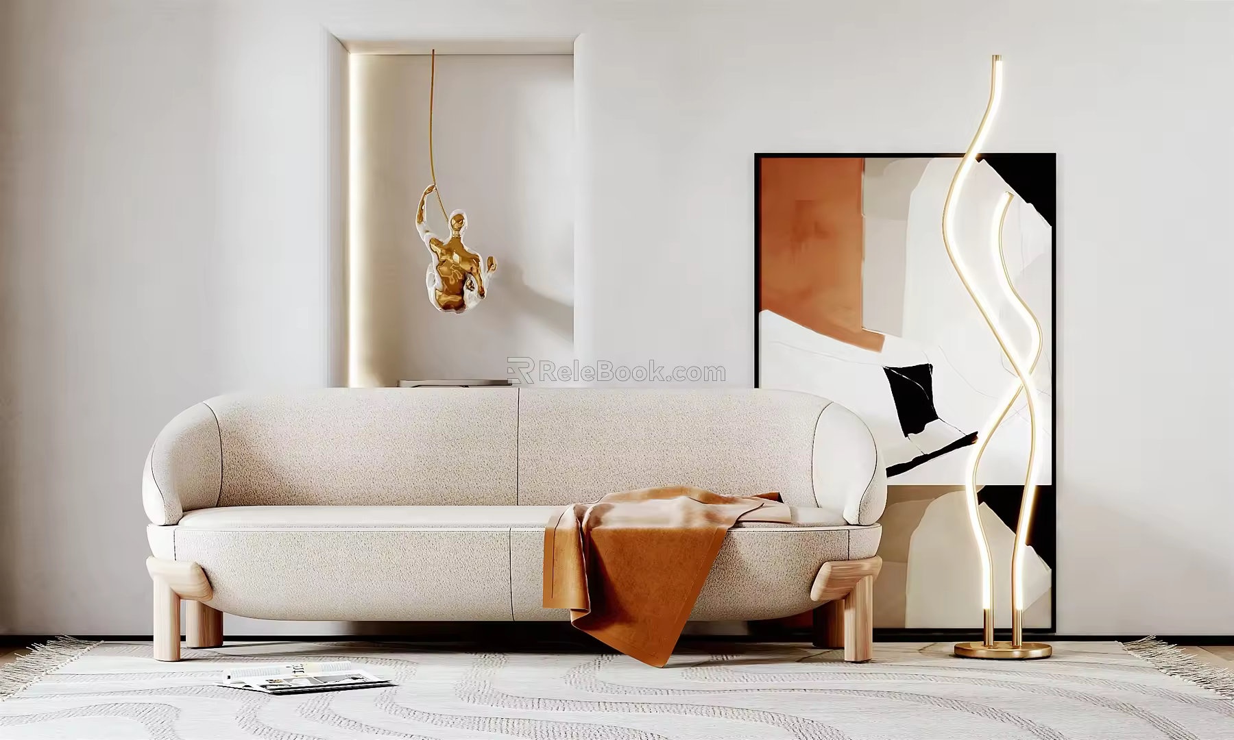 Modern double sofa 3d model