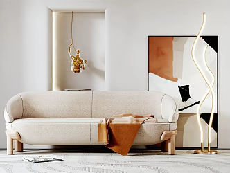 Modern double sofa 3d model