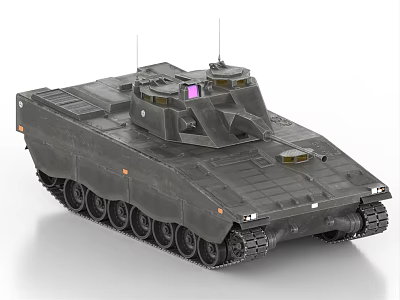 Modern Military Armored Tank With Dual Turrets Tracks And Antennas 3d model