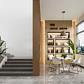 Book Art Studio Interior With Wooden Bookshelves Calligraphy Decor And Cozy Reading Areas