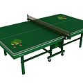 Green Table Tennis Table with Net Paddles Balls and Wheeled Frame