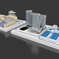 Architectural Model Display Featuring Urban Buildings And Structural Layouts 3d model