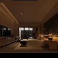 Elegant Hotel Guest Room Interior With White Linen Bed Wooden Nightstands And Marble Vanity