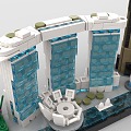 LEGO toy blocks Singapore city skyline construction scene 3d model