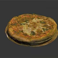 Freshly Baked Golden Crust Pizza With Tomato Sauce Mozzarella And Basil On Wooden Tray