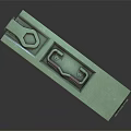 Green Hard Shell Box With Textured Surface Dual Handles And Clasp 3d model