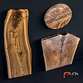 Wooden Wall Decor with Natural Walnut Grain and Various Shapes for Home