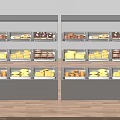 Shopping Mall Food Counter With Layered Glass Display For Fresh Biscuits Pastries And Bread