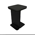 Modern Wooden Side Table With Square Top And Sturdy Base Design 3d model