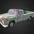 Vintage Rusted Light Green Old Truck With Classic Weathered Exterior
