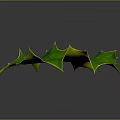 Vibrant Green Spiky Plant Leaf With Yellow Edges On Dark Background