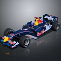 Red Bull Formula 1 Racing Car With Blue And Red Streamlined Design And Sponsor Logo
