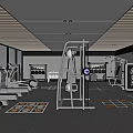 Modern Gym Fitness Space With Treadmills Strength Machines And Large Windows