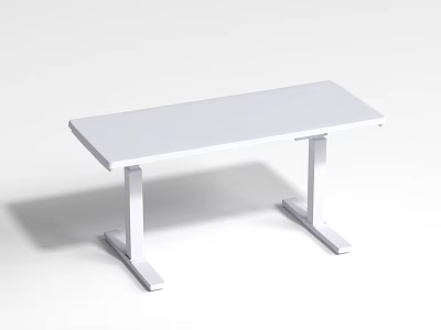 Modern Functional Desk With White Rectangular Tabletop And Sturdy Legs 3d model