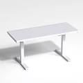 Modern Functional Desk With White Rectangular Tabletop And Sturdy Legs
