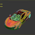 Yellow Super Sports Car With Sleek Aerodynamic Body And Black Accents Shiny Finish