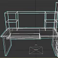 Modern Wooden Desk With Open Shelves And Storage Drawers For Home Office
