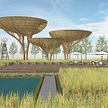 Modern Paddy Field Paddy Field Landscape 3d model