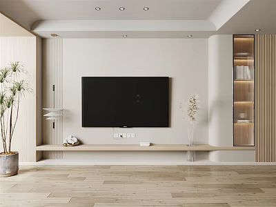 Silent TV background wall TV wall 3d model