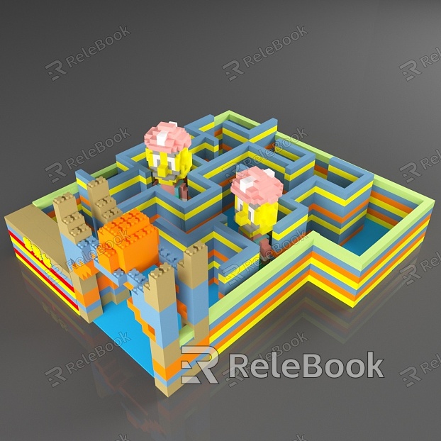 Lego Children's Park Maze Toy City Lego Wall Doll model