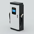 Modern Electric Vehicle Charger With Digital Display And Black Charging Cables