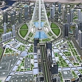 Dubai Tower City CBD Commercial Street Future City 3d model