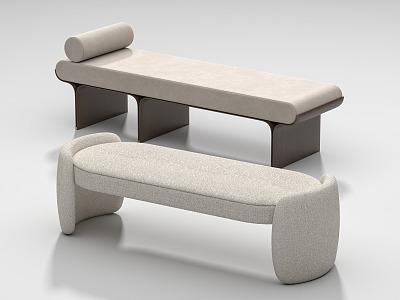 bed end stool 3d model