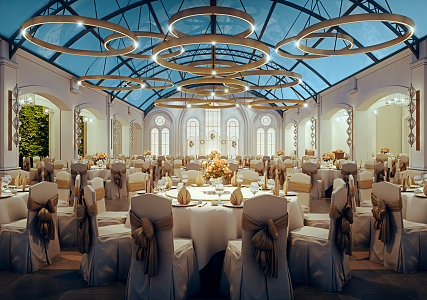 Wedding Banquet Hall 3d model