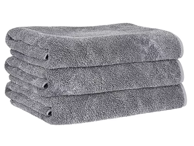 Set of Soft Gray Absorbent Cotton Towels Stacked Neatly for Bathroom Daily Use 3d model