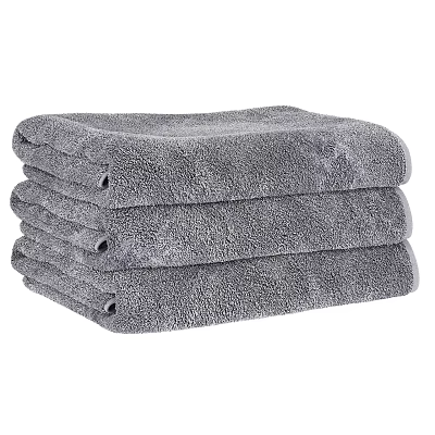 Set of Soft Gray Absorbent Cotton Towels Stacked Neatly for Bathroom Daily Use 3d model