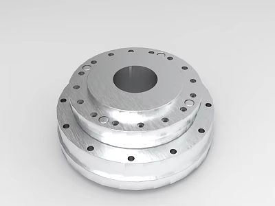 Industrial Equipment Metal Component Featuring Multi Layer Structure Precision Holes And Central Hole 3d model