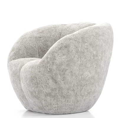 Soft Gray Modern Bean Bag Chair With Comfortable Rounded Design And Cozy Upholstery 3d model