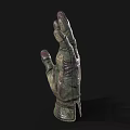 Tactical Military Style Green Brown Protective Glove With Worn Leather Texture