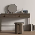 Modern Popular Dressing Table Makeup Stool Combination Dressing Mirror Dressing Table Accessories 3d model