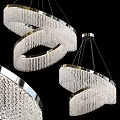Crystal Chandelier with Circular Design and Multi Layer Metal Frame Hanging Crystal Chains 3d model