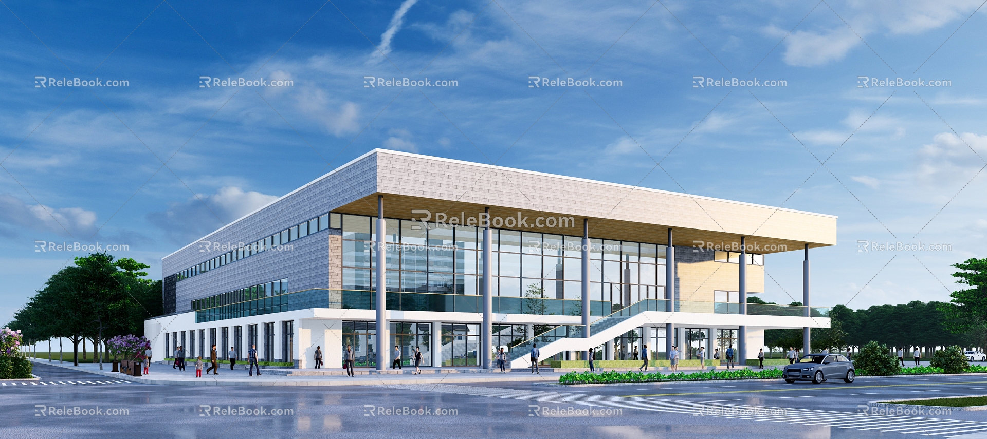 Modern Style School Sports Hall Exhibition Hall 3d model