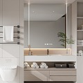 Modern Bathroom Cabinet Bathroom Cabinet Mirror Cabinet Wash Basin Toilet Towel Rack 3d model