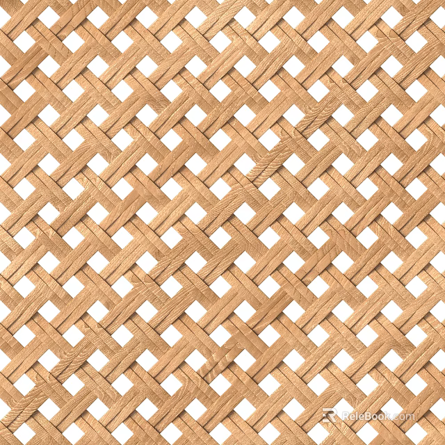 Wooden Woven Lattice Components With Natural Grid Texture And Intricate Pattern 3d model 