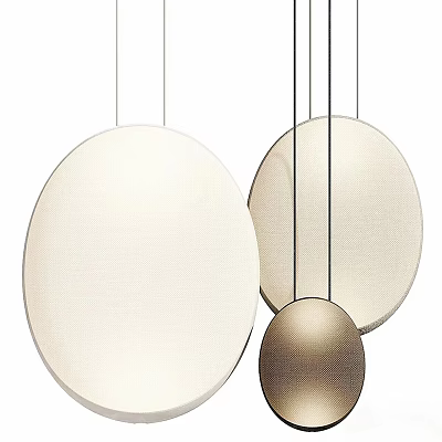 Modern Minimalist Pendant Lights With Round Oval Shades In Beige White And Gold For Home Decor 3d model