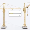 Golden Tower Cranes As Heavy Duty Industrial Equipment For Construction Sites