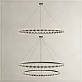 Stylish Modern Double Ring Chandelier With Geometric Metal Frames For Interior Design 3d model