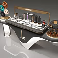 Lancôme Mall Store Modern Cosmetics Counter With Curved Design And Decorative Elements