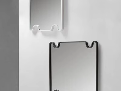 Modern Minimalist Wall Mounted Mirrors With Black And White Frames 3d model