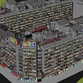 Rural Self Built House Multi Story Building With Balconies Colorful Signs And Ground Floor Shops